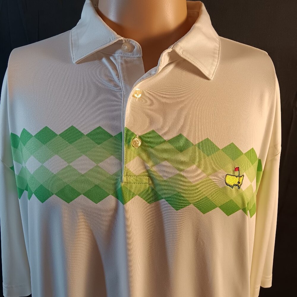 MASTERS TECH MENS GOLF SHIRT -XXL - WHITE